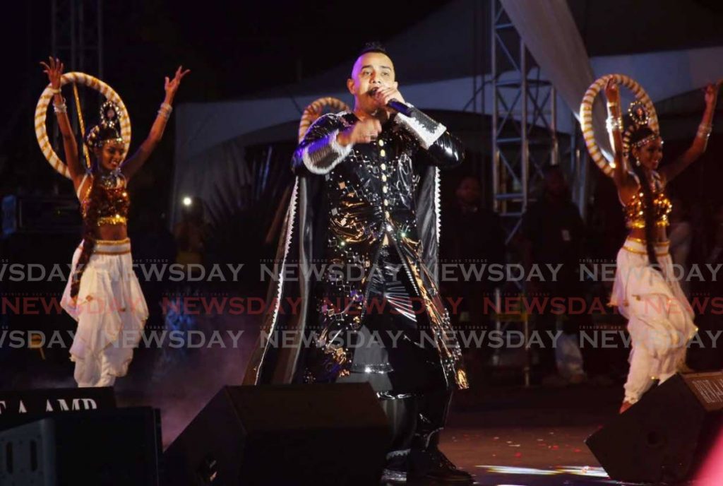 GI performs at  the Chutney Soca Monarch final at Skinner Park, San Fernando. - Vashti Singh