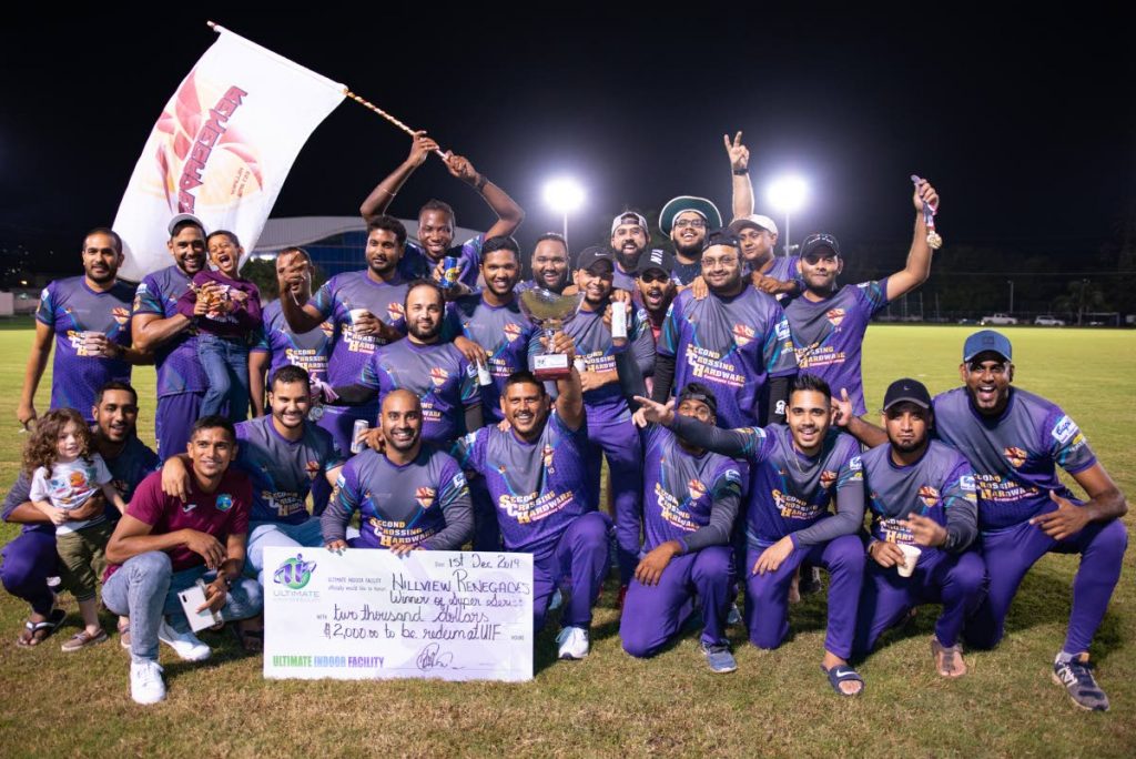 Hillview Renegades celebrate winning the Ramps Logistics Super Series tournament at the Sir Frank Worrell Ground, St Augustine. PHOTO COURTESY COMPTON STUDIOS - 