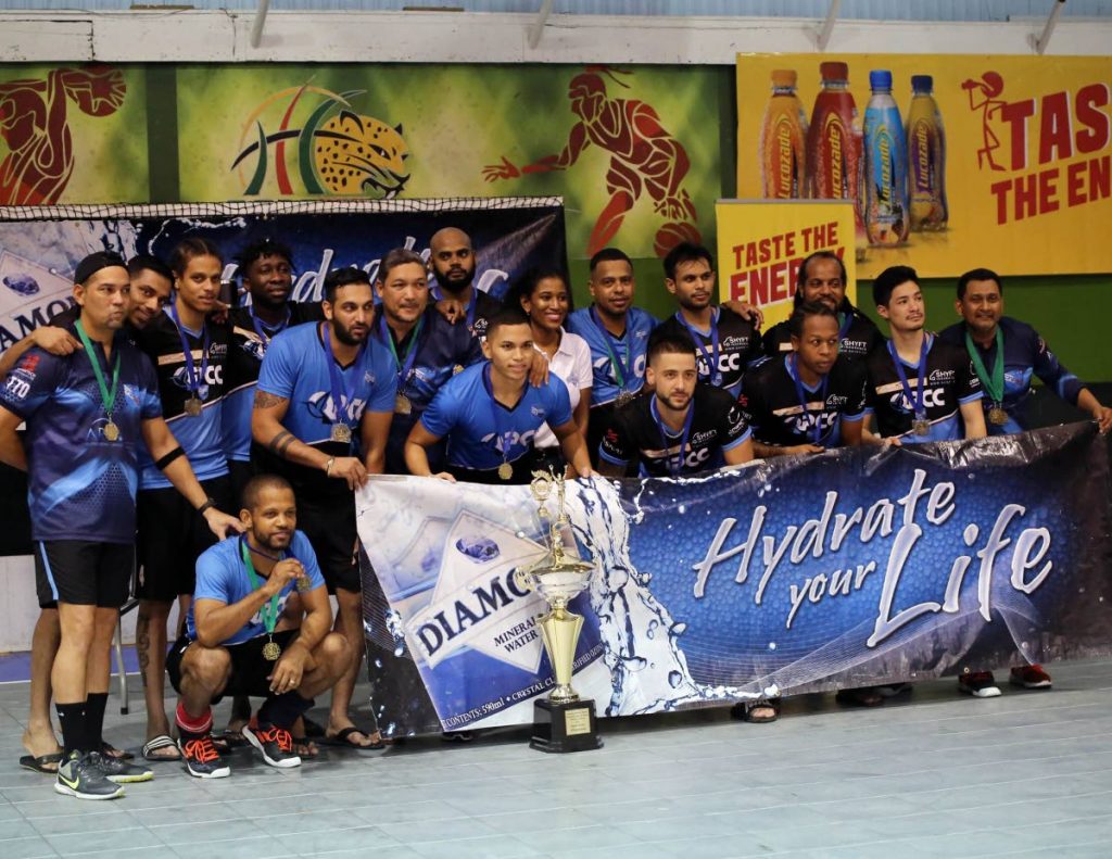 Queen’s Park Cricket Club’s hockey team won the  men’s division of the 2019 Diamond Mineral Water Indoor Hockey festival,held at Cliff 
Anderson Sports Hall, Guyana, on Sunday.  - Photos courtesy News Room Guyana