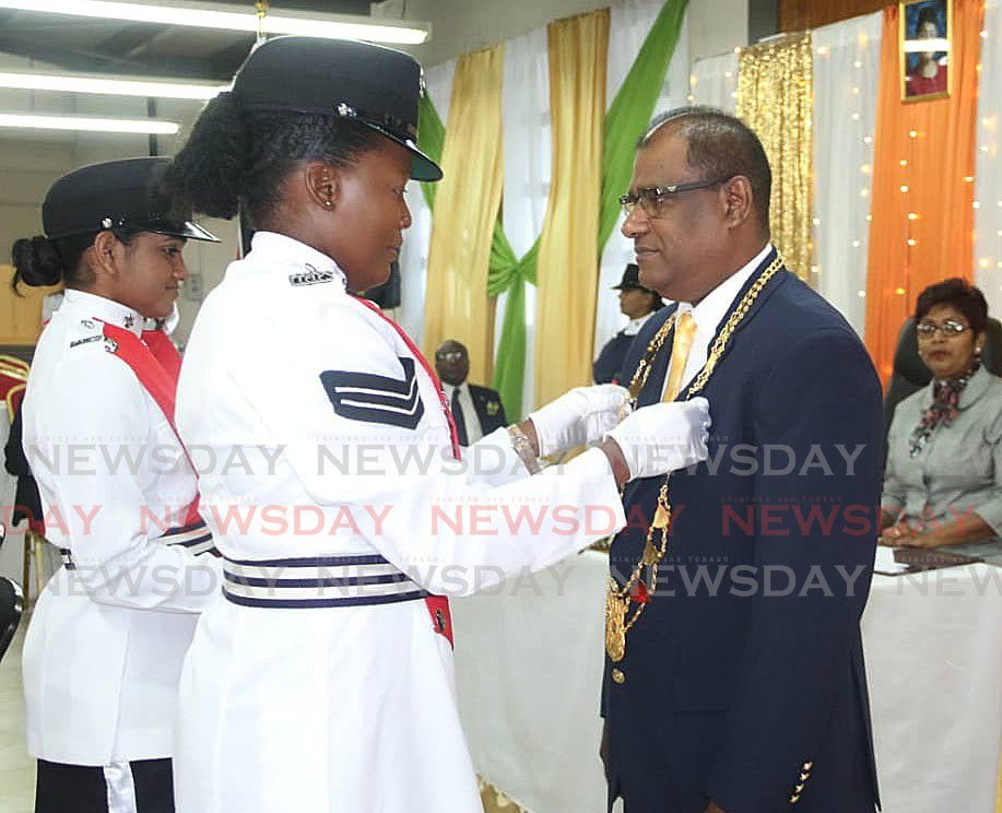 Gowrie Roopnarine re-elected as chairman of the Princes regional corporation during a ceremony at the corporation building Princes Town  - Marvin Hamilton 