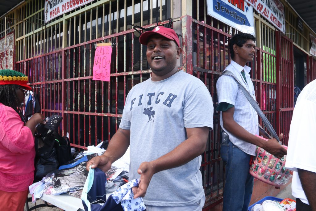 Chaguanas clothing vendor Vishal Ramsawak 