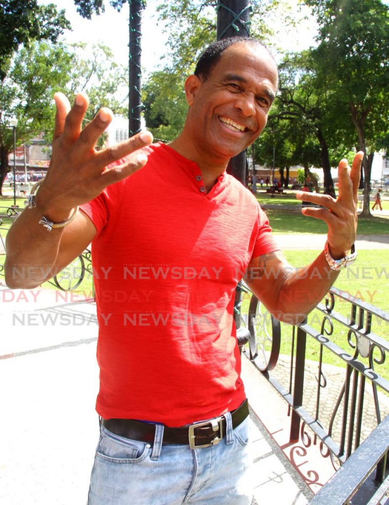 Leon Coldero is all pumped up for Carnival even as he enjoys the Carnival season with his hist Scrap Iron. - ROGER JACOB