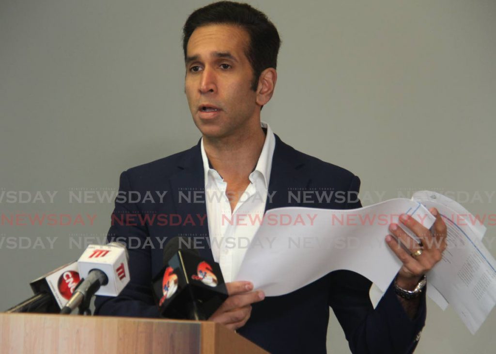 Attorney General Faris Al-Rawi  at a press conference at his office on Friday. - Ayanna Kinsale