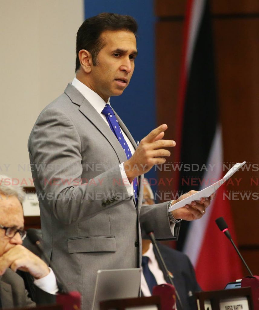 Attorney General Faris Al-Rawi in Parliament on November 15, 2019. Al-Rawi on Saturday said amendments to the Domestic Violence Act will be sent to Cabinet this week. - Angelo Marcelle