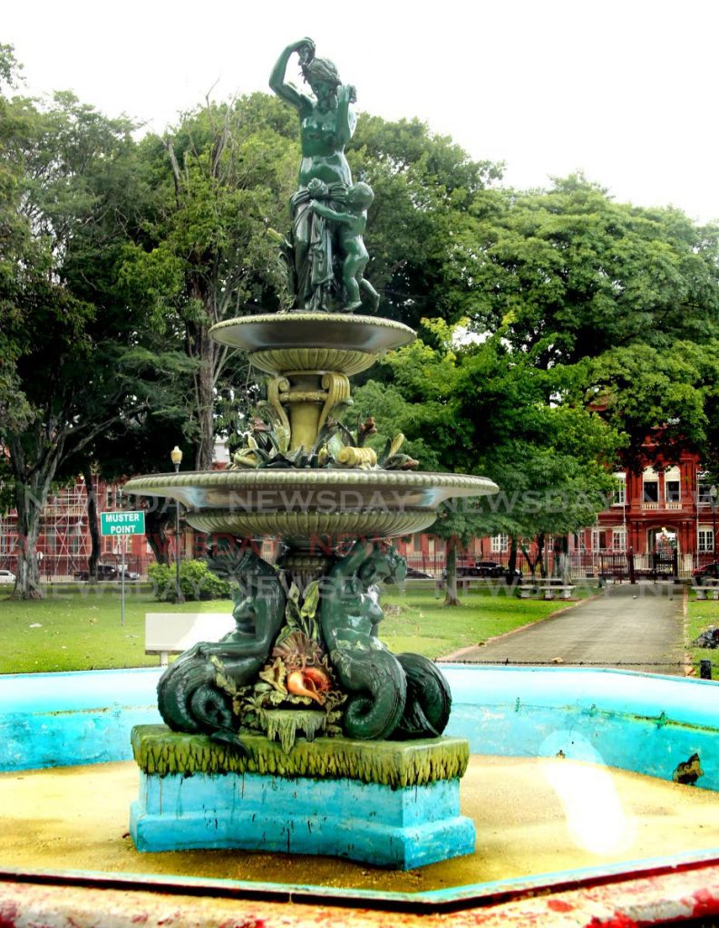 File photo of the iconic statue of Aphrodite, the Greek Goddess of love, in Woodford Square. 

Photo by Sureash Cholai.