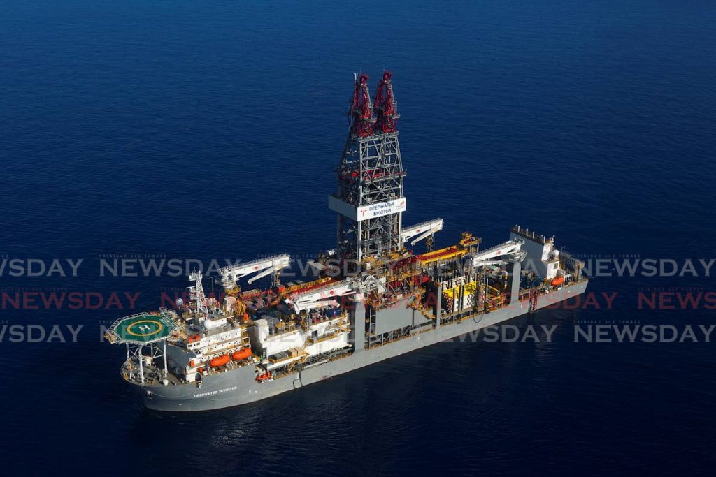 File photo of The Invictus, the massive drilling ship which BHP (now Woodside Energy) uses for deepwater exploration in Trinidad and Tobago - 