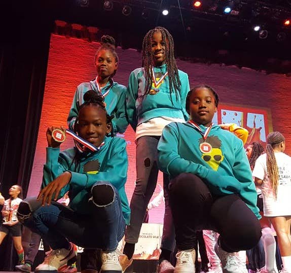 Djquezjah Davis, Natalia Mitchell, Shakira Worrell and Ameeka Smith earned fifth place medals at the International Double Dutch Holiday Classic in New York.  - 