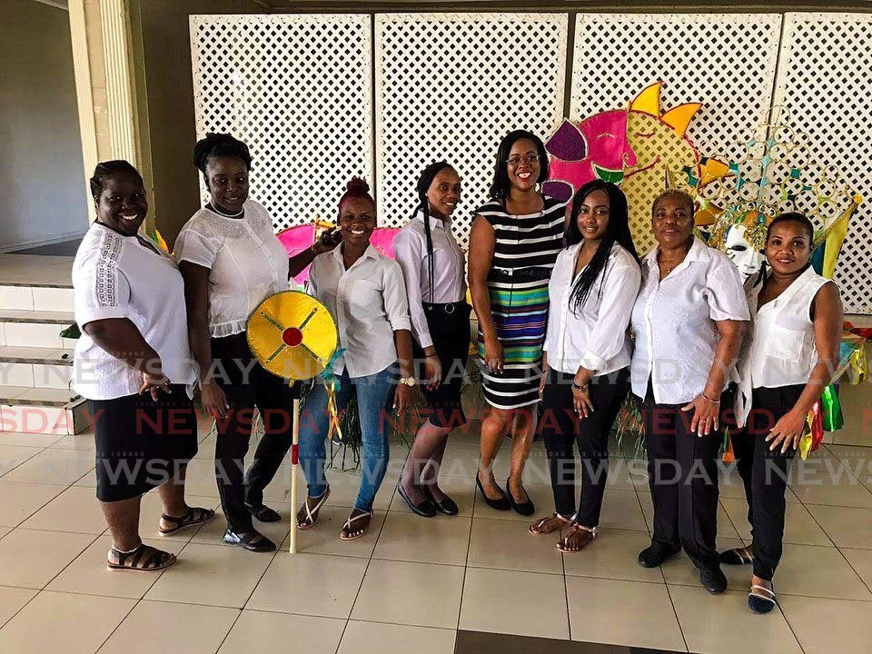 Red Cross volunteers with volunteer development officer, Vilma Benjamin-Watts at the launch of the 64th Red Cross Children's Carnival.  - 