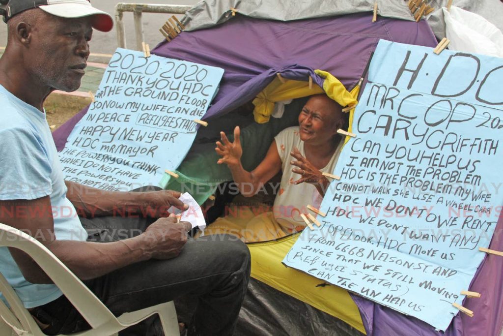 Erica Joseph and her husband Wendell make another plea for help for housing.  PHOTO BY MARVIN HAMILTON - Marvin Hamilton
