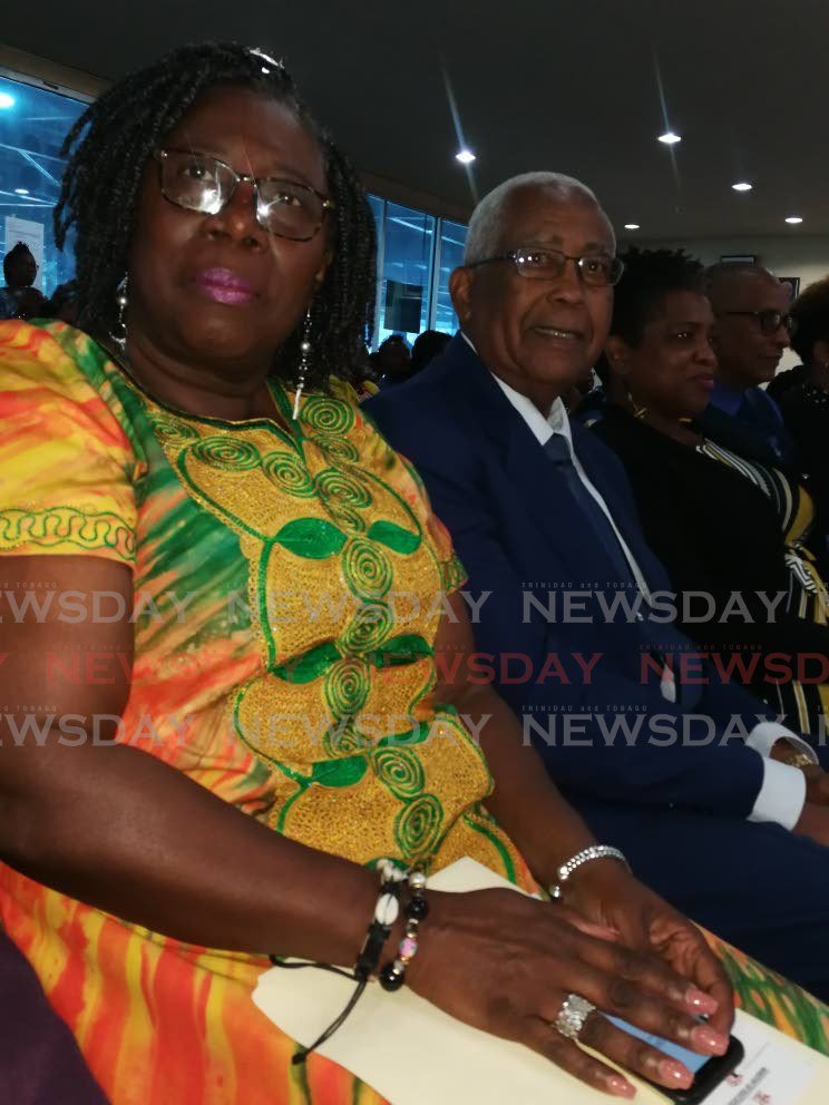 Pan Trinbago president Beverly Ramsey-Moore and Minister of Education, Anthony Garcia at the formal launch of Junior Panorama held at the VIP Lounge at the Queen's Park Savannah on Friday. - Joan Rampersad
