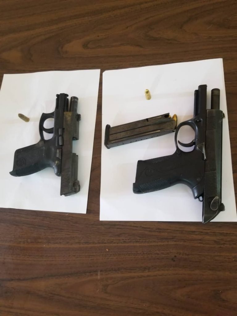 Two guns were seized and two teens held by Tunapuna police on Tuesday morning.

PHOTO COURTESY TTPS - Shane Superville