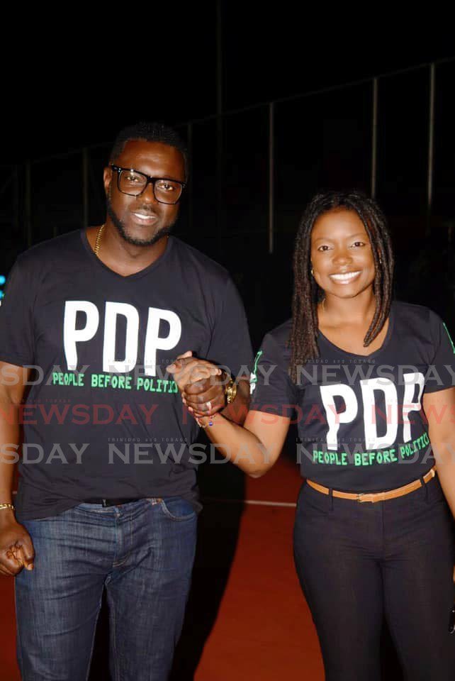 Progressive Democratic Patriots political leader Watson Duke, left, and PDP Tobago West candidate Tashia Grace Burris.  - 