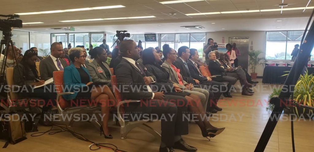 Attendees at Tuesday's signing ceremony at the International Departure Gate of the ANR Robinson International Airport in Crown Point, Tobago - Kinnesha George-Harry 