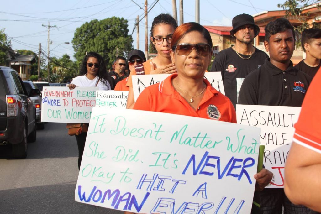 Some of the participants during the peace walk in Fyzabad on Saturday. Photo by Marvin Hamilton - Marvin Hamilton