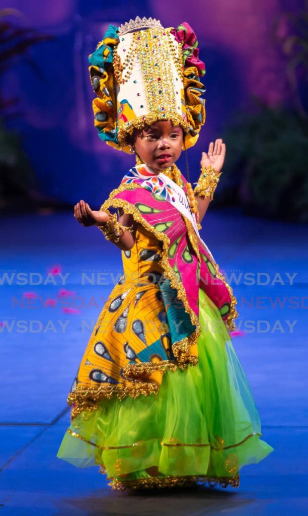 Genia Reid, the winner of Ms Windward Tiny Tot made an appearance at the Windward Afro Queen show in Roxborough .  - DAVID REID