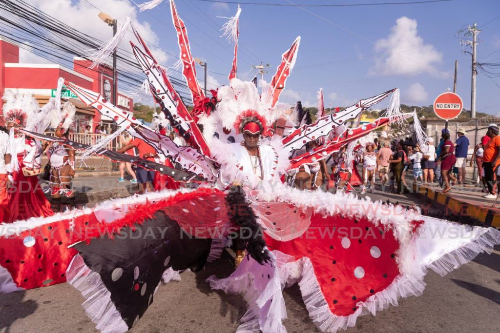 Queen of Carnival Lue-Ann Melville, portraying the Spirit of Carnival in Scarborough on Carnival Tuesday. Lue-Ann Melville & Associates won the Tobago Band of the Year title.  - DAVID REID 
