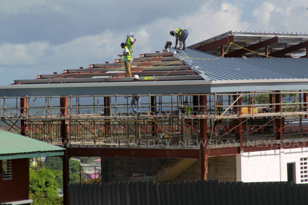 The southern wing of the Holy Cross College, Arima, still incomplete in this October 4, 2019 photo, is among the schools named by Minister of Education Anthony Garcia to be completed this year. - FILE PHOTO