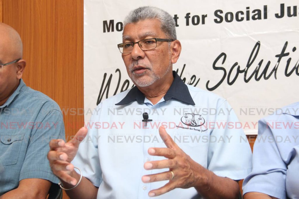 David Abdulah, political leader of the Movement for Social Justice (MSJ), at a press conference at the MSJ's Lord Street, Head Office - Marvin Hamilton