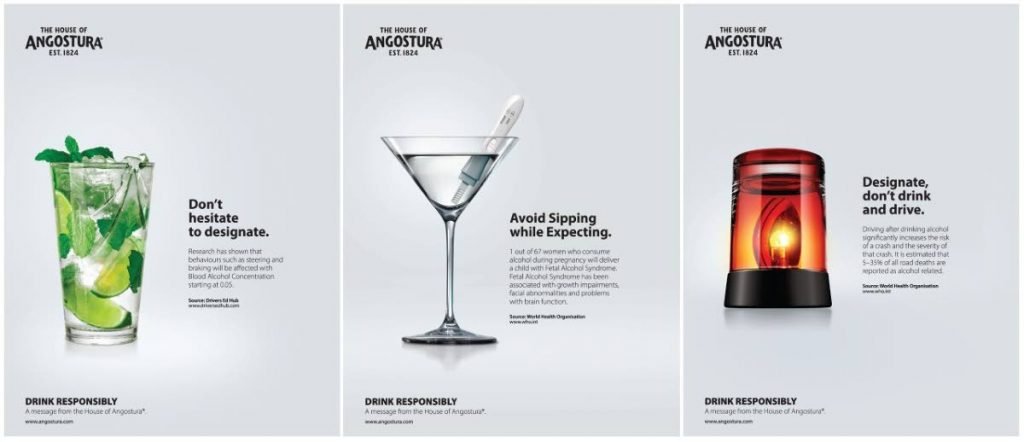 Images from McCann’s gold winning Drink Responsibly ad campaign created for Angostura. - 