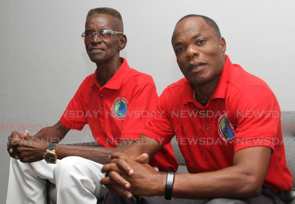 Former inmates Sylvan Joseph, left, and Dale St. Louis at Newsday’s Head Office on Thursday. PHOTO BY AYANNA KINSALE 2020.03.05 - Ayanna Kinsale