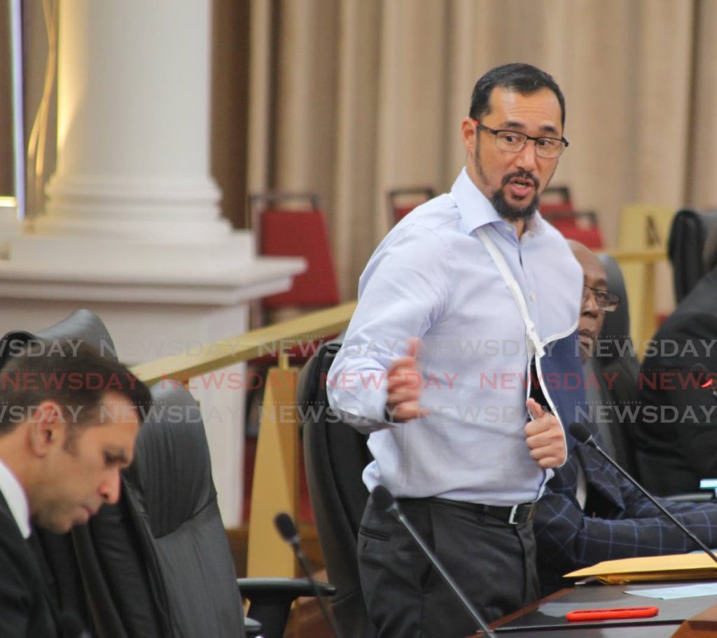Minister of National Security Stuart Young in Parliament at the Red House, Port of Spain, on Thursday. - ROGER JACOB