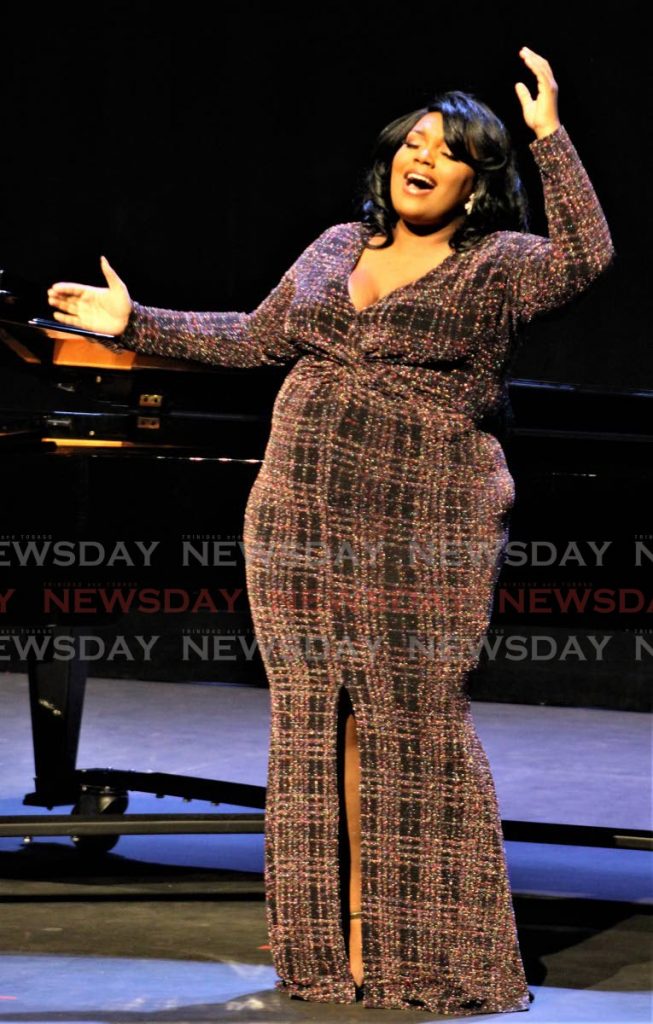 Mekelia Muller performs at the Music Festival at Queen’s Hall, Port of Spain, on Thursday. Muller won the musical theatre solo category. - Gary Cardinez