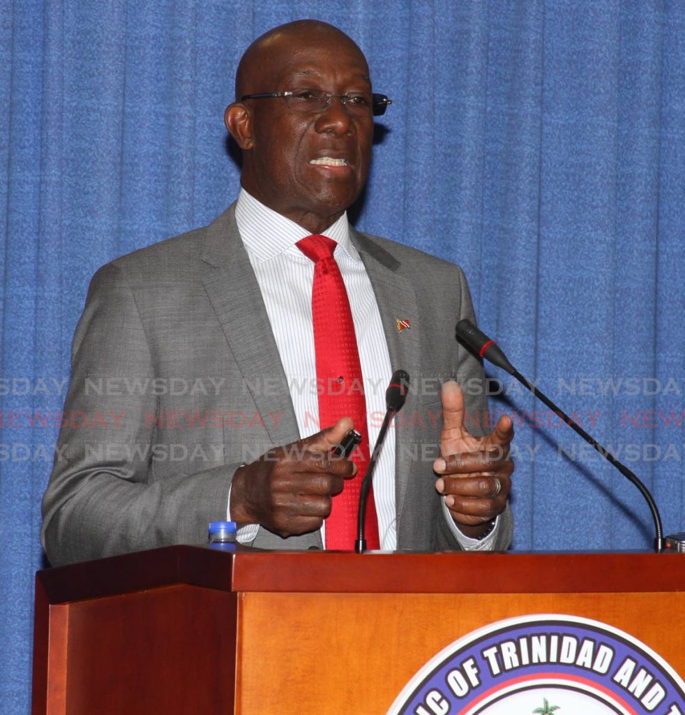 Prime Minister Dr. Keith Rowley speaks at Post Cabinet Media Briefing, Diplomatic Centre, St. Anns on Monday.

PHOTO:ANGELO M. MARCELLE - ANGELO_MARCELLE