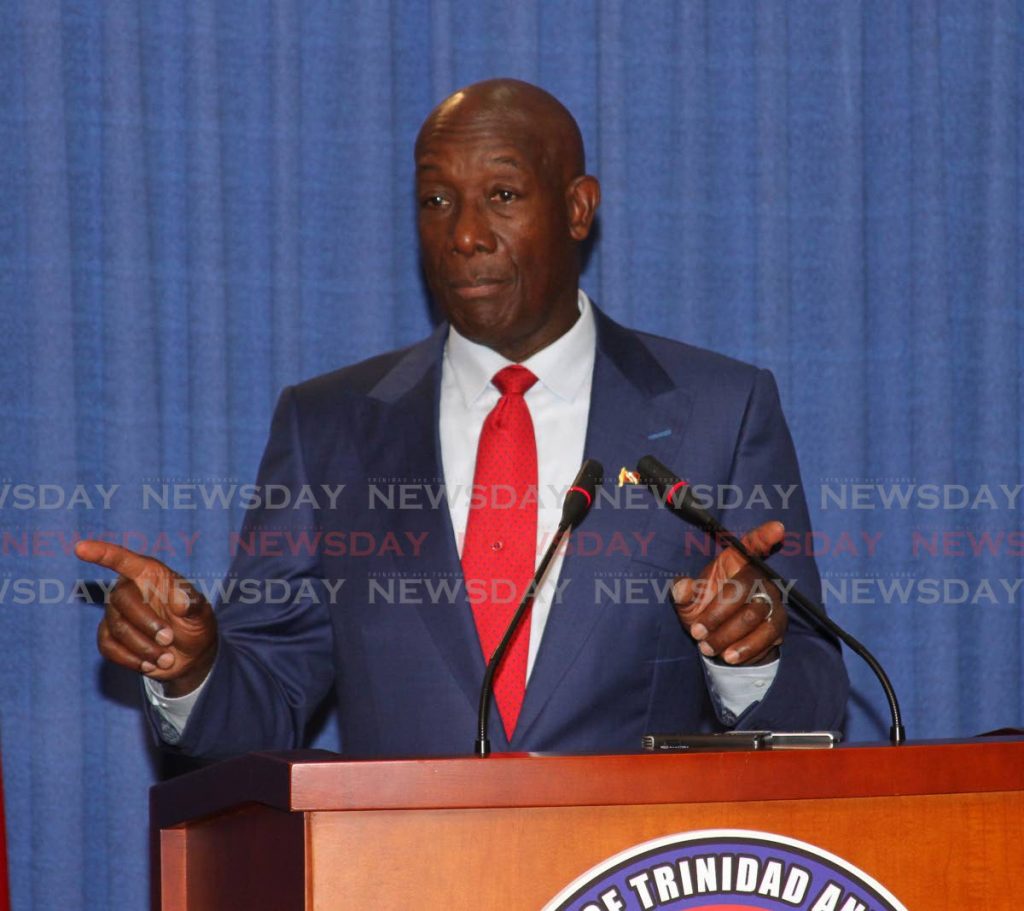 Prime Minister Dr Keith Rowley. - Photo by Angelo Marcelle