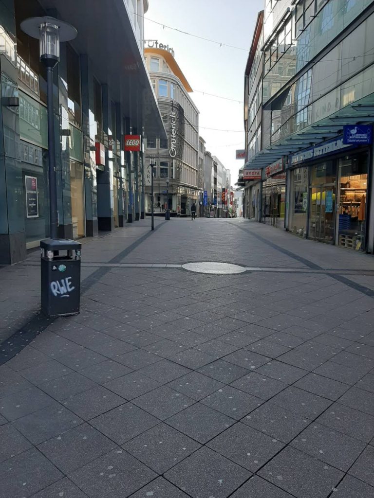 Bare streets in one of the main shoping zones in East Germany. - 