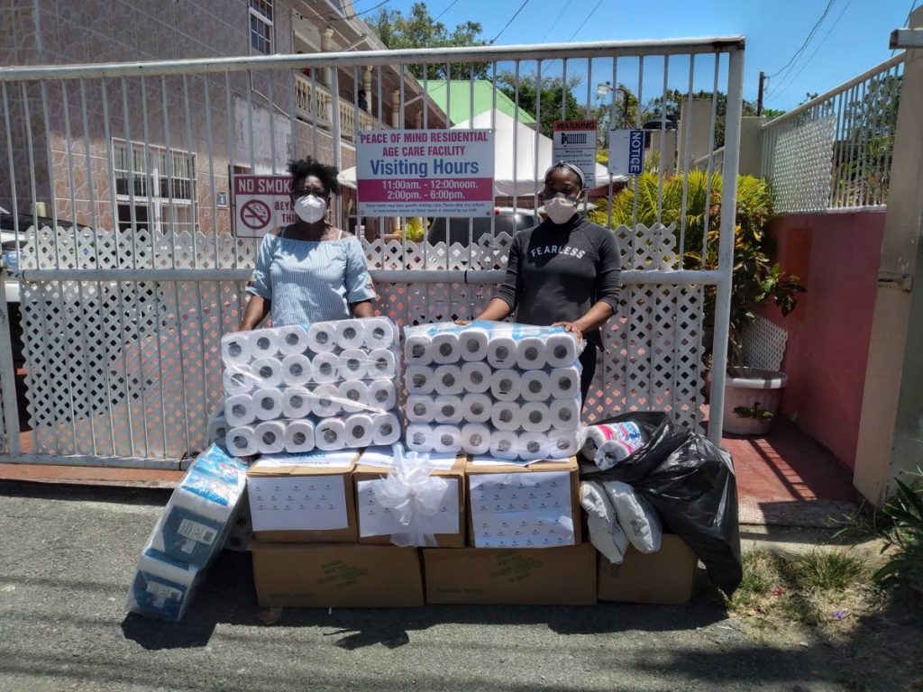 Sagicor donated groceries and hygiene items to Peace of Mind Nursing Home, Signal Hill.  - 
