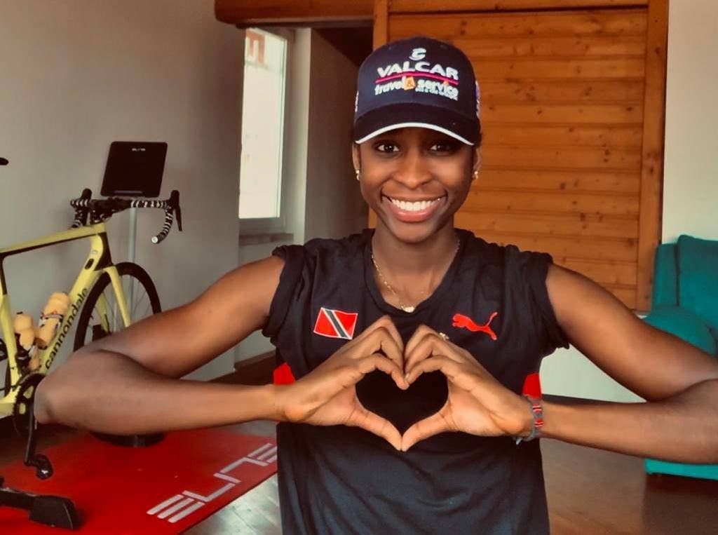 Teniel Campbell sends love to family members and fans from her Italian base on Monday.  - 