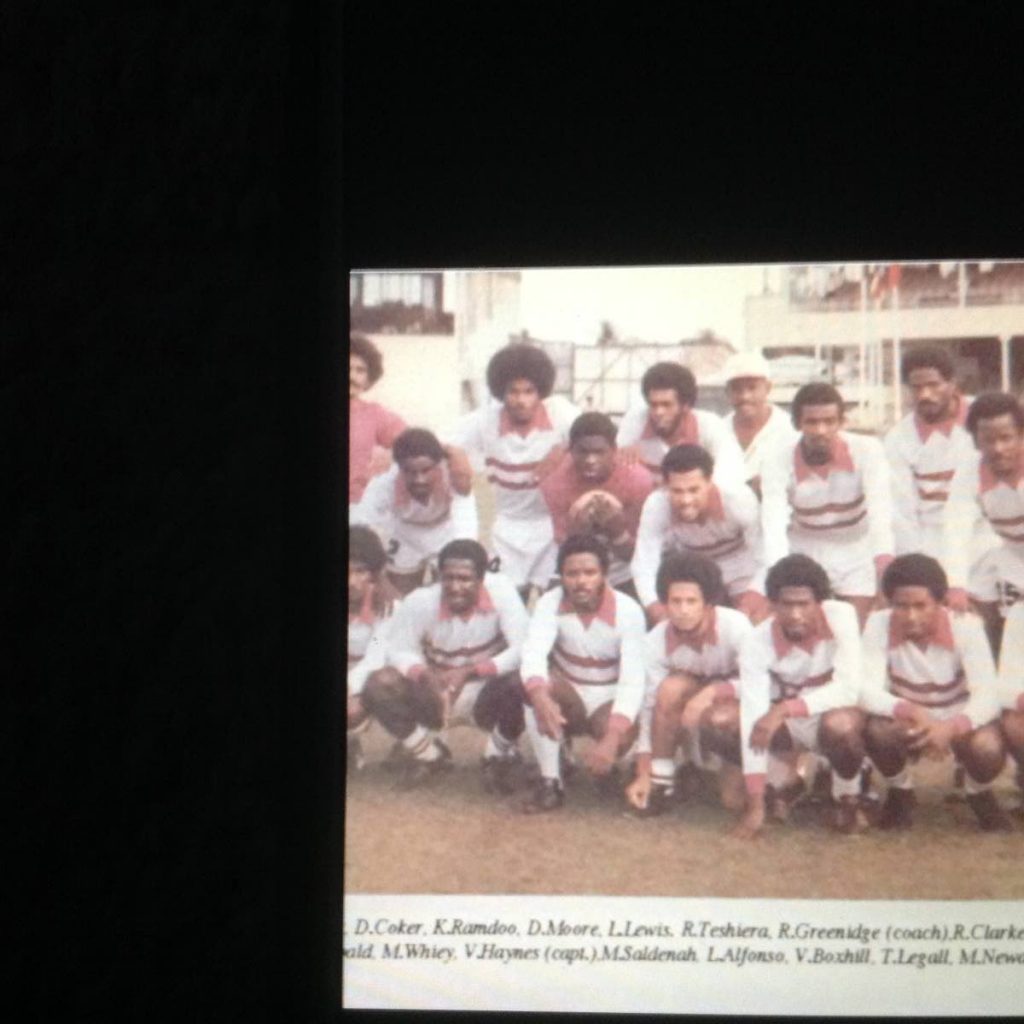 Michael Saldenha (front row, third from left) with his Malvern Sports Club teammates during the 1970s. - 