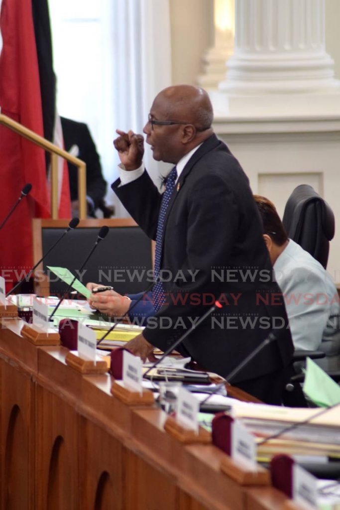 Opposition member of Parliament for Naparima Rodney Charles during a sitting of the House of Representatives at the Red House. - 