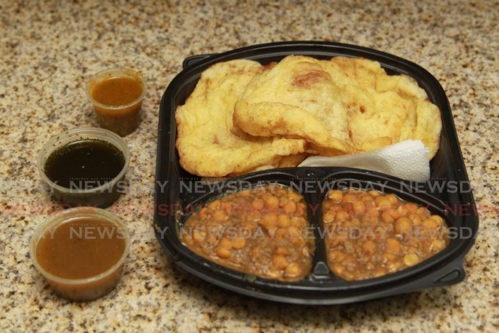 The Go Meals Doubles pack contains eight baras and separate servings of channa, mango, chadon beni and pepper, at a cost of $30 - ROGER JACOB