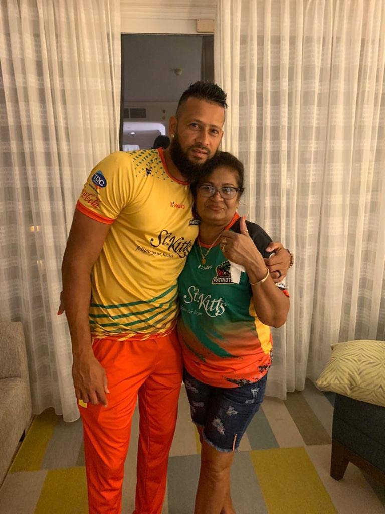 St Kitts and Nevis Patriots captain Rayad Emrit and his supportive mother Basdai Molly Emrit.  - 