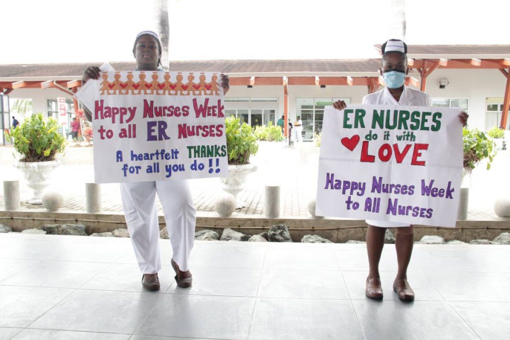 Nurses at the Scarborough General Hospital celebrate International Nurses Day on Tuesday. PHOTO COURTESY THA  - 