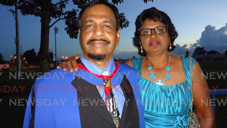 MURDERED: Retired policeman Kenneth Mackhan and his wife Lillawati  - seen in this photo posted to his Facebook profile - were found murdered, one stuffed in a barrel and the other in a suitcase, at their home in Cunupia on Monday.  - Facebook