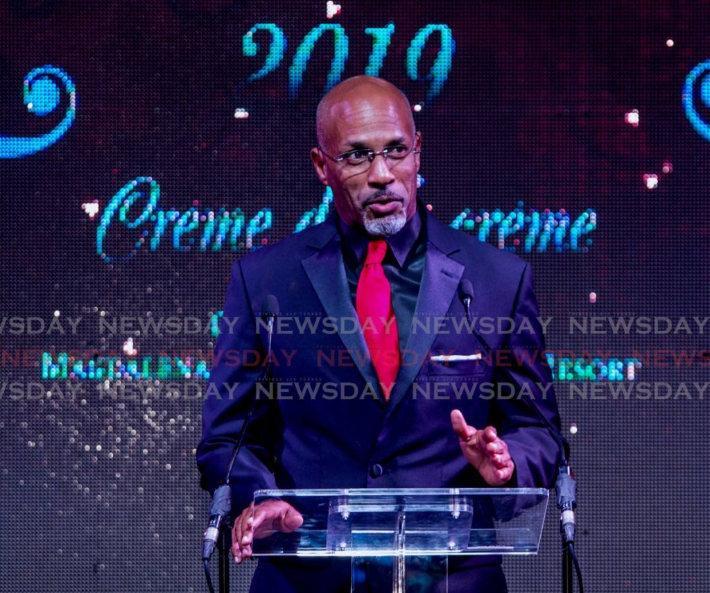 Secretary of Sport and Youth Affairs Jomo Pitt speaks at the 2019 Youth Awards at the Magdalena Grand Beach Resort, Lowlands. File photo - 