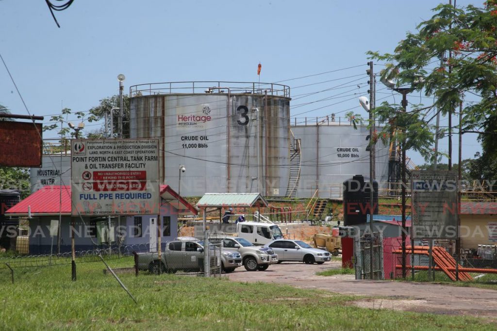 File photo: Heritage Petroleum Point Fortin central tank farm along the Southern Main Road in Point Fortin.  - Lincoln Holder