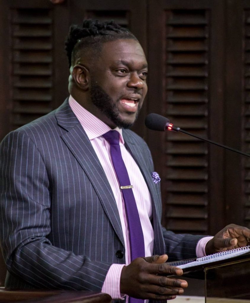 Minority Leader Watson Duke delivers his budget response at the Assembly Legislature in Scarborough on Thursday. PHOTO COURTESY THA  - 