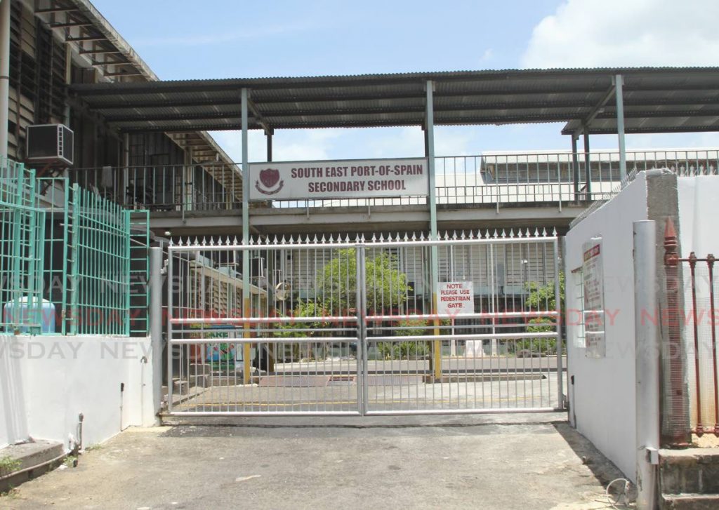 South East Port of Spain Secondary School. Protests in Port of Spain over police killings may have stalled work by moderators of CSEC and CAPE school-based assessments.  - Ayanna Kinsale