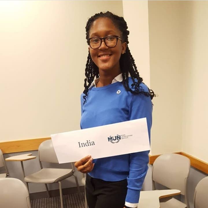 In 2018, Sapphire Alexander travelled to Georgetown University in Washington DC to participate in the Model United Nations where she acted as the representative for India.   - Photo Courtesy Sapphire Alexander
