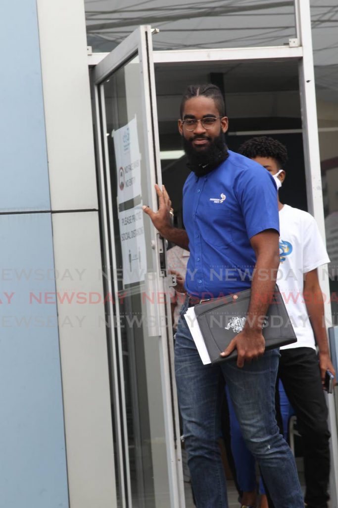 Nikoli Edwards political leader of the Progressive Party contesting the San Fernando West constituency leaves the Office of the Returning Officer for San Fernando West after a dry run for Nomination Day on Friday. - Lincoln Holder