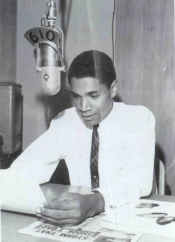 Jones P Madeira as a young radio broadcaster at 610 in 1970. Twenty years later, on July 27, 1990 he would announce to the nation, as head of news at TTT, that the Jamaat al Muslimeen, which had seized the station, had overtaken the country. - 