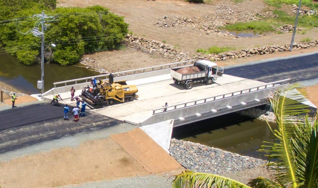 Work ongoing on the Thompson river bridge project which is expected to be completed at the end of the month. PHOTO COURTESY DIQE  - 