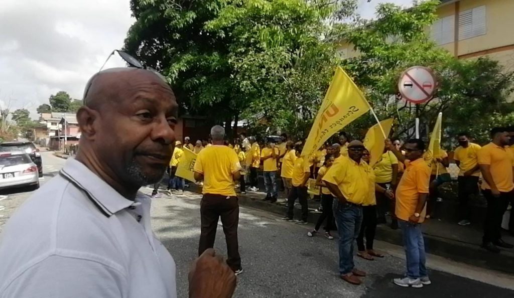 Errol Fabien after filing his nomination papers to contest the St Joseph constituency seat as an independent candidate. 