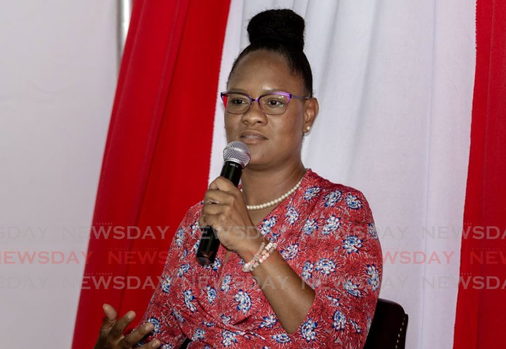 PNM Tobago East candidate Ayanna Webster-Roy at the PNM women's forum on Monday. PHOTO BY DAVID REID - 