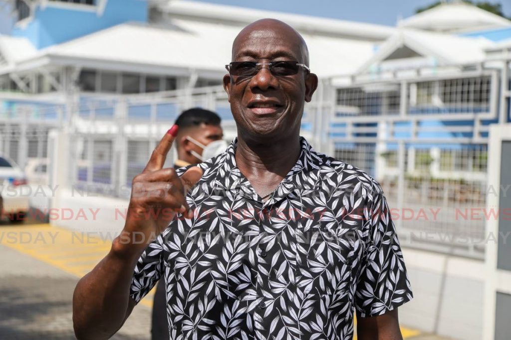 PM Dr Keith Rowley smiles after voting at the International School of Port of Spain in Westmoorings. 

- Jeff Mayers