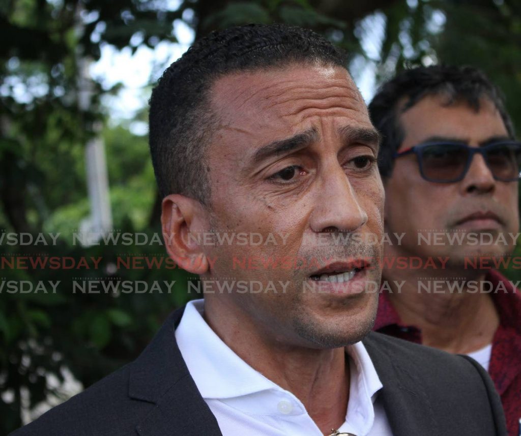 UNC Tunapuna candidate in the recently held General Election, David Nakhid,  speaks to the media at a press conference held at the  Upper El Dorado Community Centre on Thursday afternoon. - Angelo Marcelle