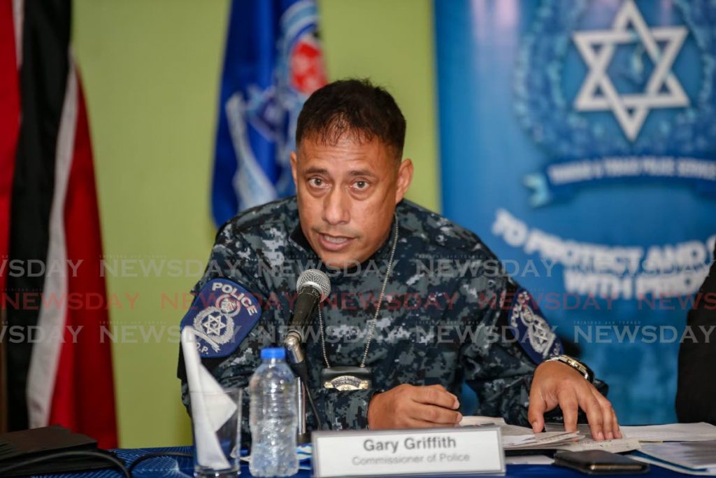 Commissioner of Police Gary Griffith at a police media briefing, Police Headquarters, Port of Spain. 
 - Jeff Mayers